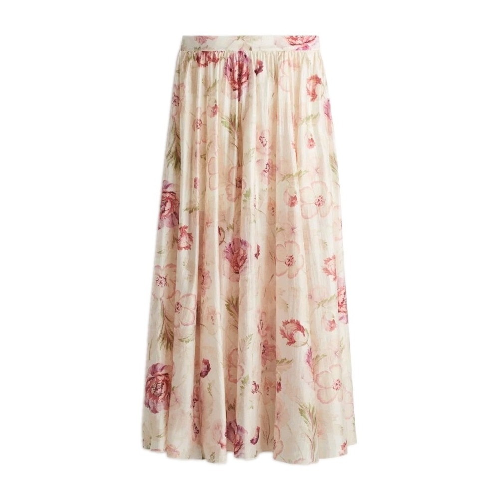 H&M Voluminous Floral Print Skirt, Size M, Maxi Lightweight Women's